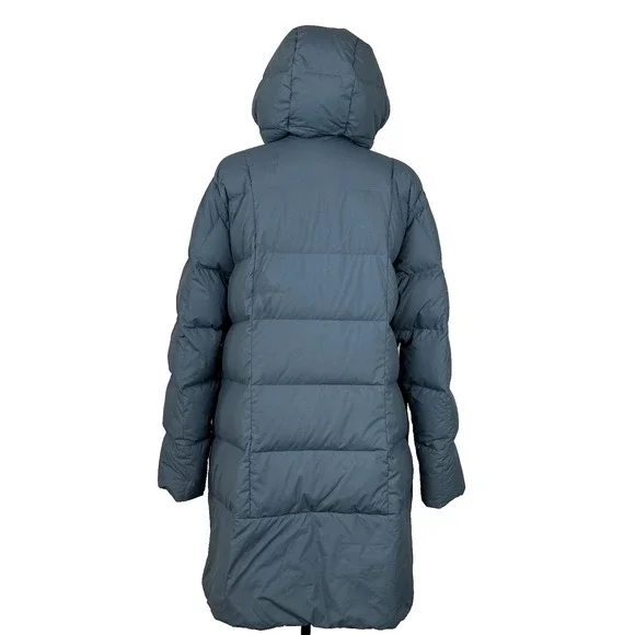 Rei Down Quilted Hooded Puffer Coat Womens XL Blue Mid Length Winter Jacket READ - Picture 2 of 16